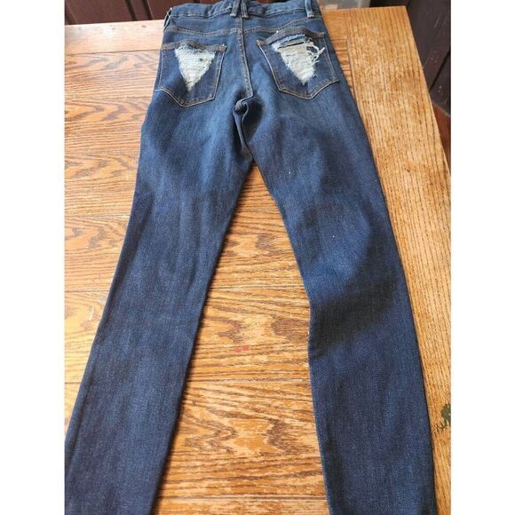 NWT GOOD AMERICAN Good Waist Distressed pockets skinny high rise dark blue sz 2/ - Picture 5 of 5